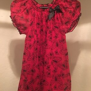 Girls red butterfly dress